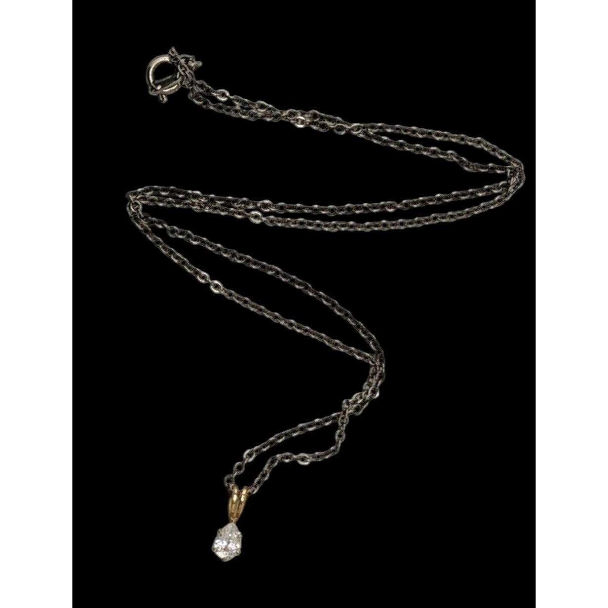 Cubic Zirconia Teardrop Pendant Necklace
