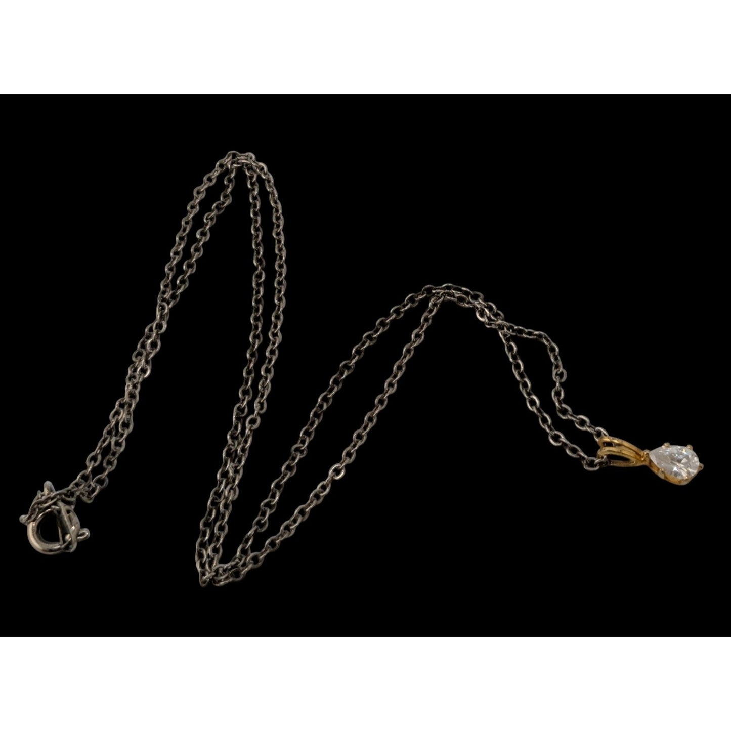 Cubic Zirconia Teardrop Pendant Necklace