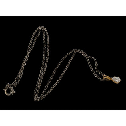 Cubic Zirconia Teardrop Pendant Necklace