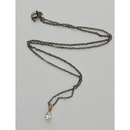 Cubic Zirconia Teardrop Pendant Necklace
