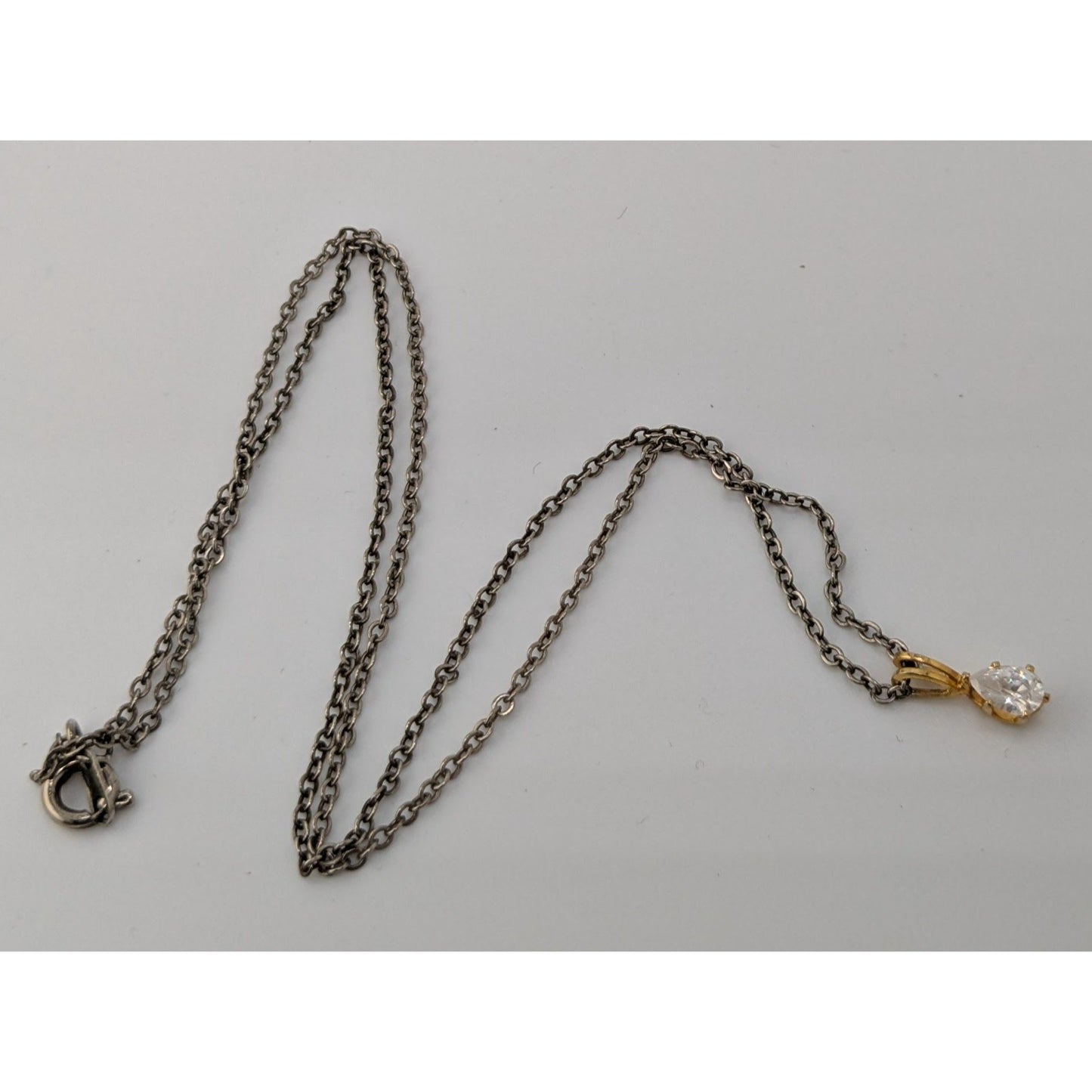 Cubic Zirconia Teardrop Pendant Necklace