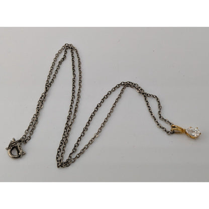 Cubic Zirconia Teardrop Pendant Necklace