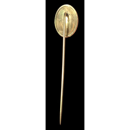 Vintage Cursive B And Floral Engraved Gold Tone Stick Pin