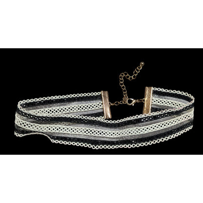 Gothic Lolita Black And White Lace Choker