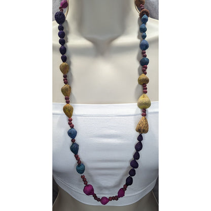 Handmade Rainbow Dyed Seed Bohemian Necklace