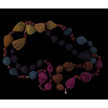 Handmade Rainbow Dyed Seed Bohemian Necklace