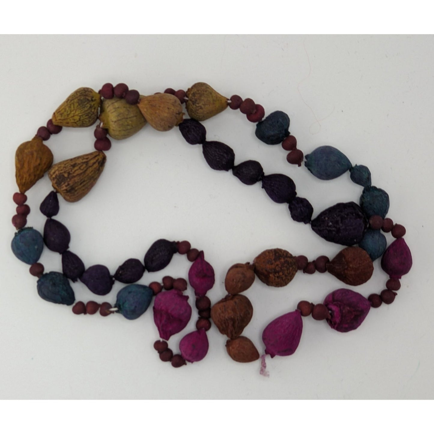 Handmade Rainbow Dyed Seed Bohemian Necklace