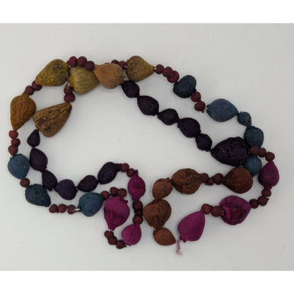 Handmade Rainbow Dyed Seed Bohemian Necklace