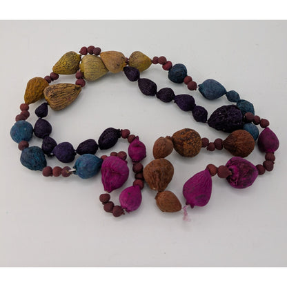 Handmade Rainbow Dyed Seed Bohemian Necklace