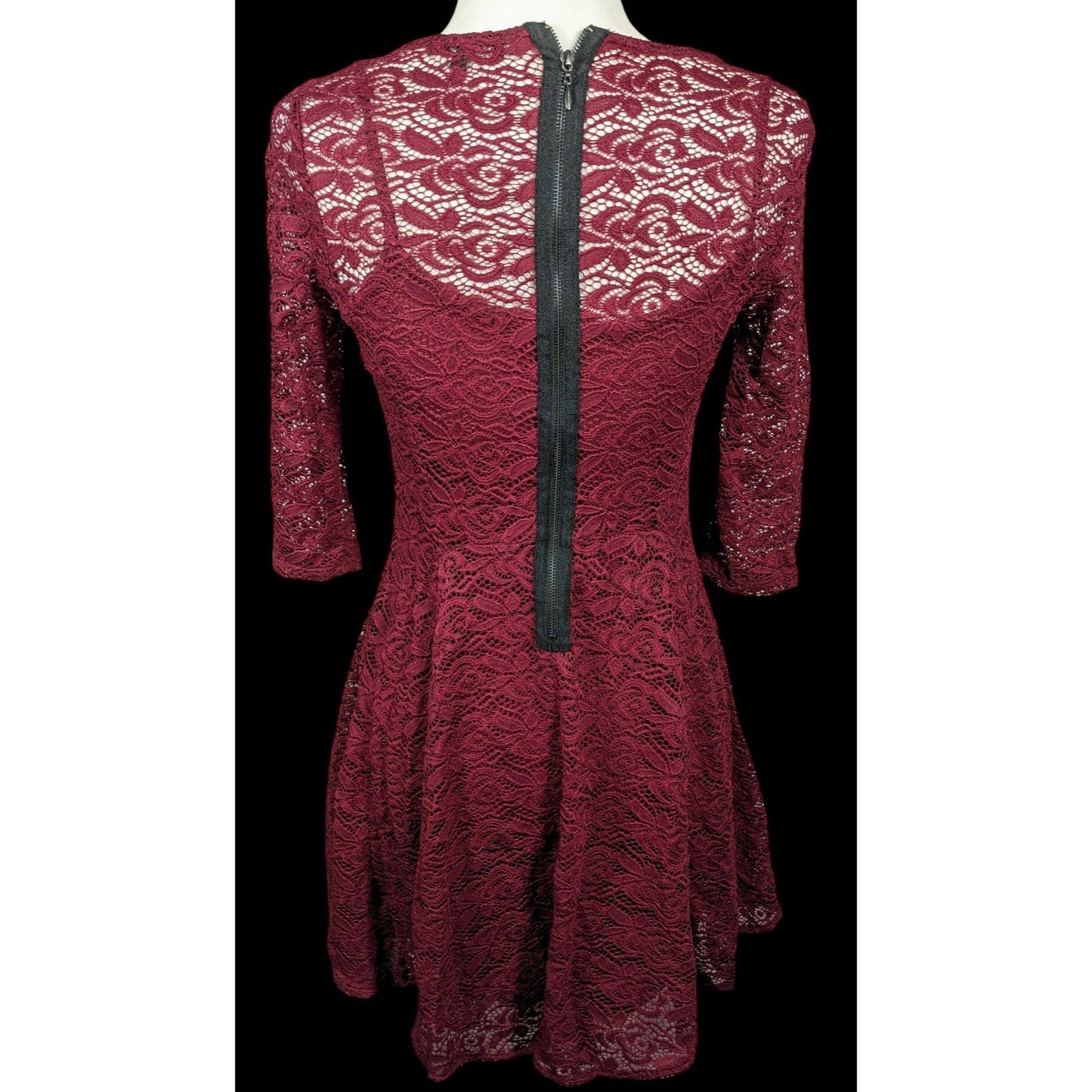 Fishbowl Lace Illusion Red A Line Dress Size XS