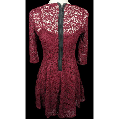 Fishbowl Lace Illusion Red A Line Dress Size XS