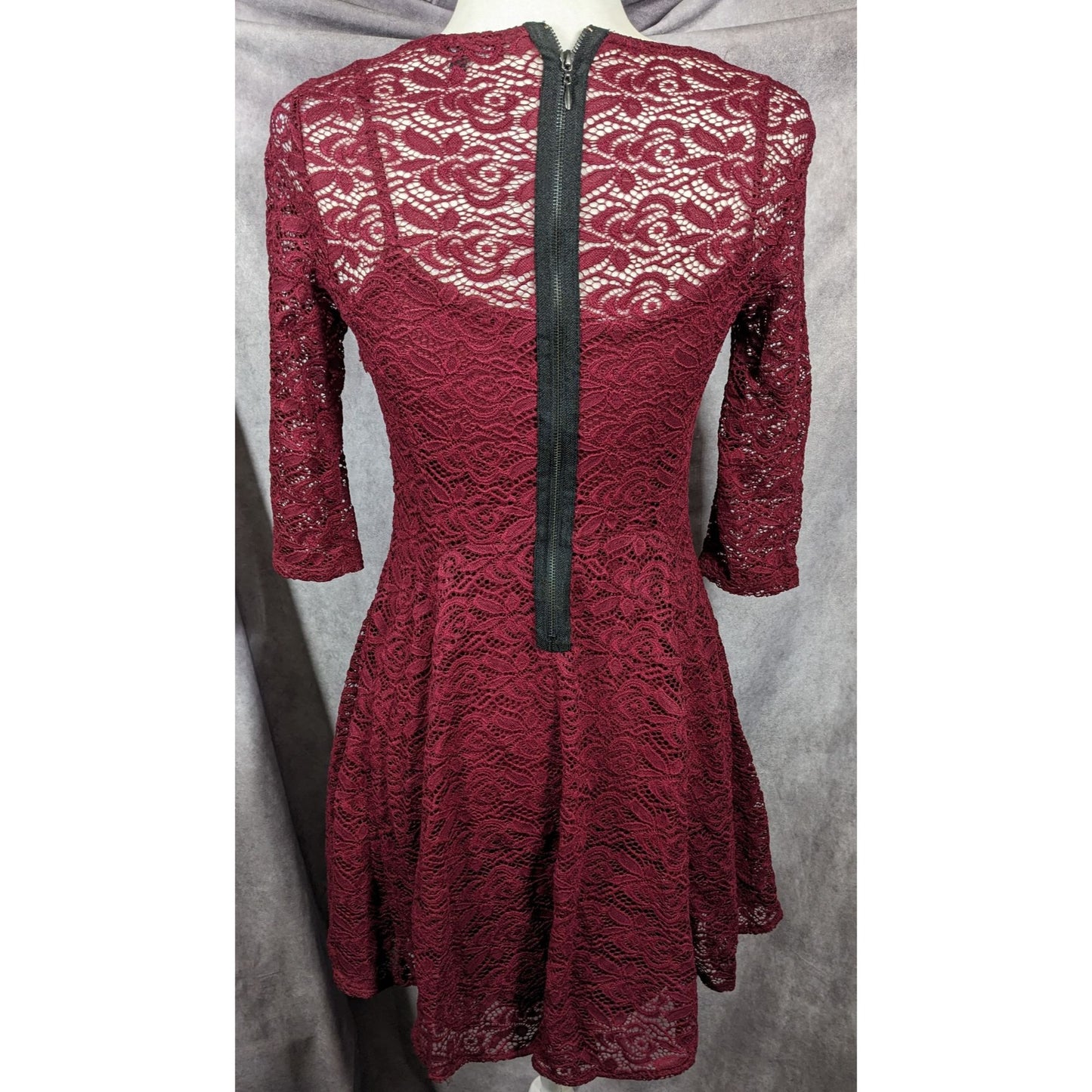 Fishbowl Lace Illusion Red A Line Dress Size XS
