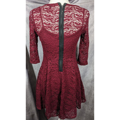 Fishbowl Lace Illusion Red A Line Dress Size XS