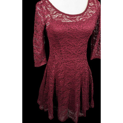 Fishbowl Lace Illusion Red A Line Dress Size XS