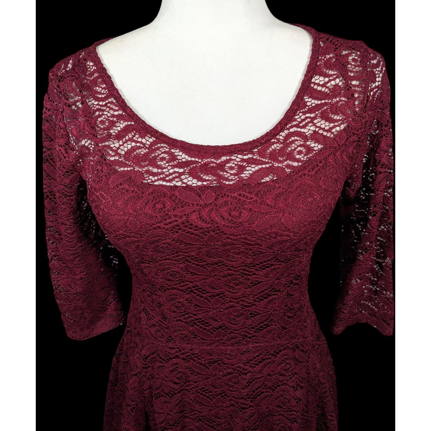 Fishbowl Lace Illusion Red A Line Dress Size XS