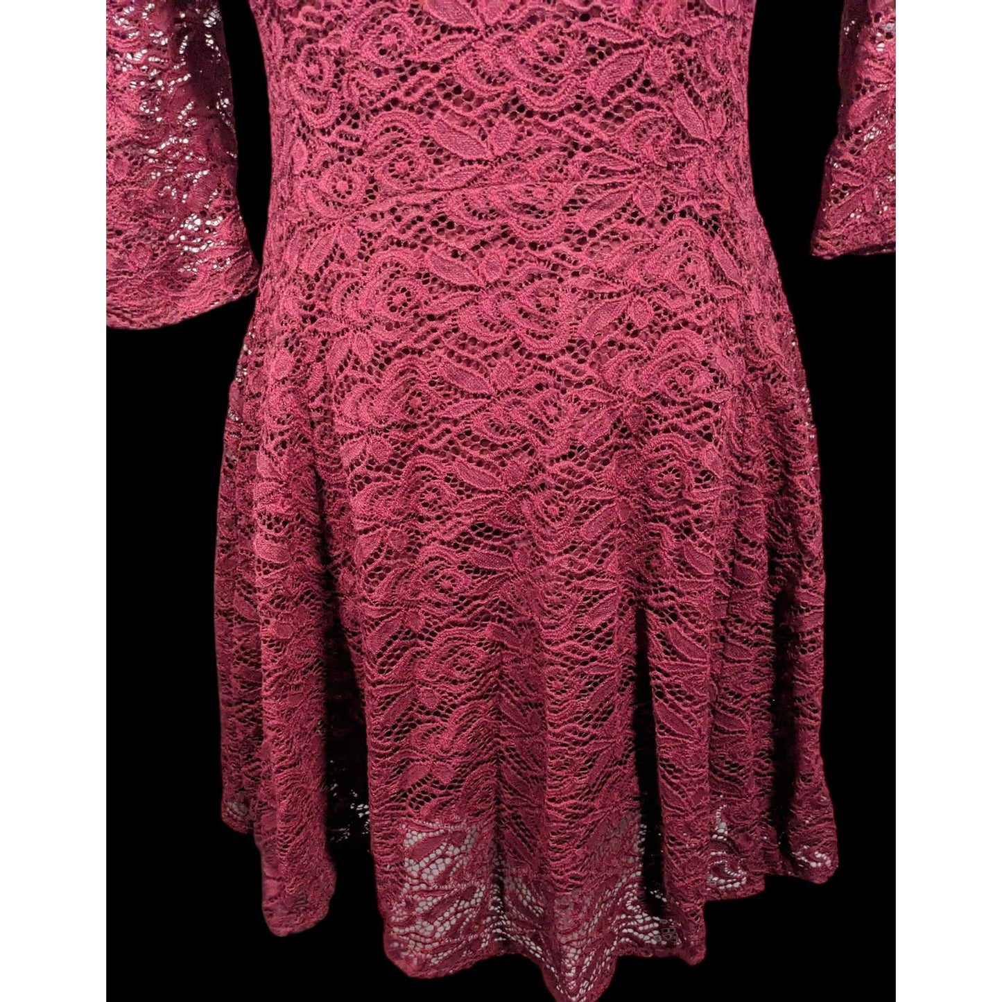 Fishbowl Lace Illusion Red A Line Dress Size XS