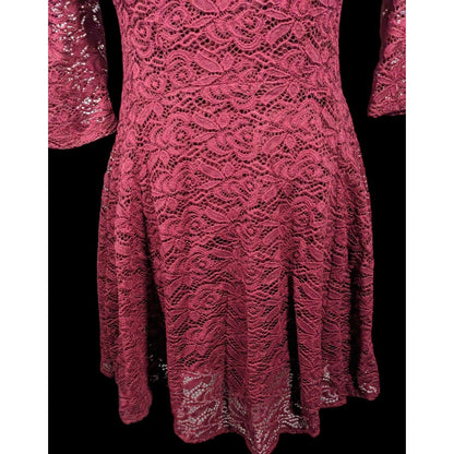 Fishbowl Lace Illusion Red A Line Dress Size XS