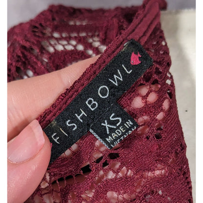 Fishbowl Lace Illusion Red A Line Dress Size XS
