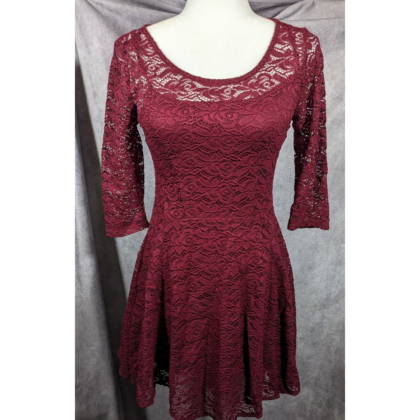 Fishbowl Lace Illusion Red A Line Dress Size XS
