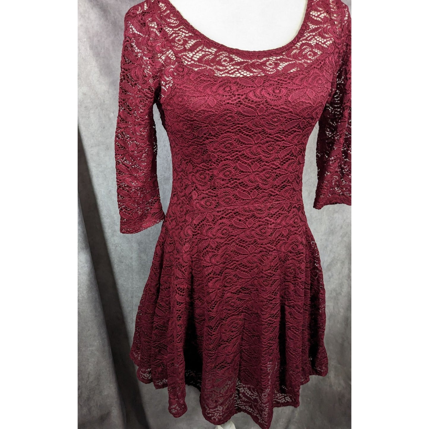 Fishbowl Lace Illusion Red A Line Dress Size XS