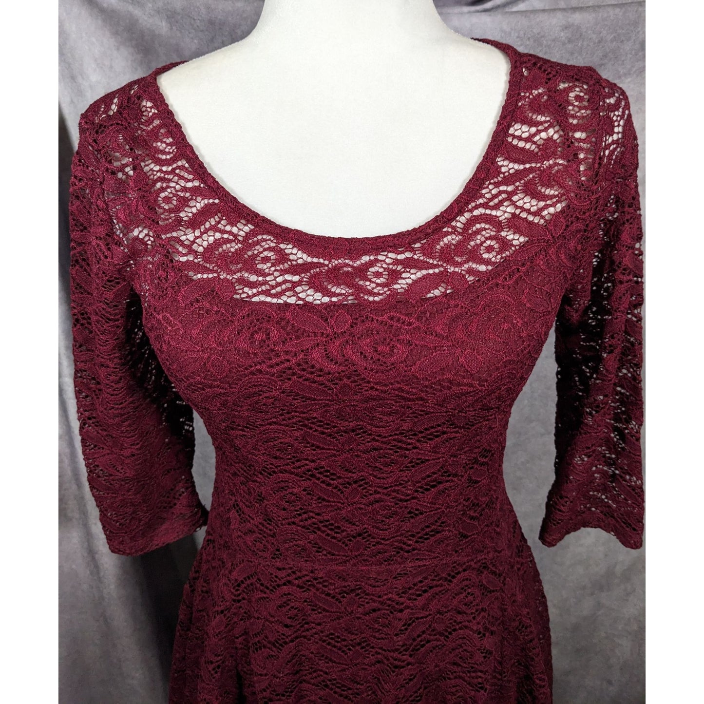 Fishbowl Lace Illusion Red A Line Dress Size XS