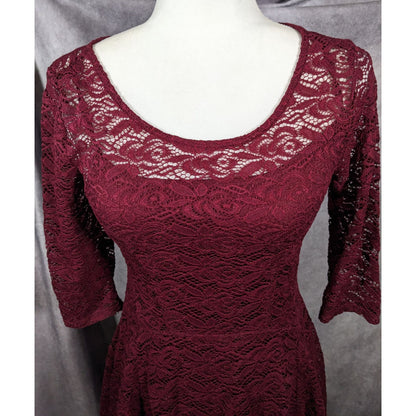 Fishbowl Lace Illusion Red A Line Dress Size XS