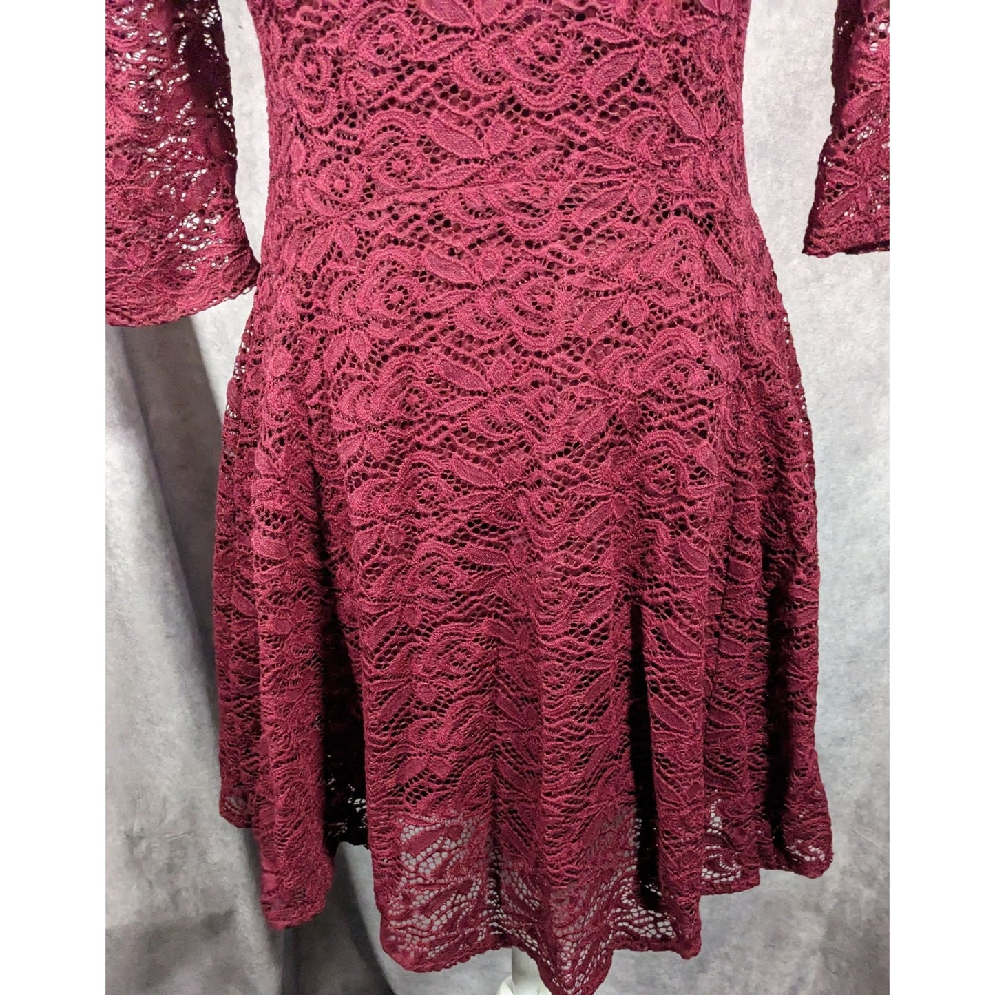 Fishbowl Lace Illusion Red A Line Dress Size XS
