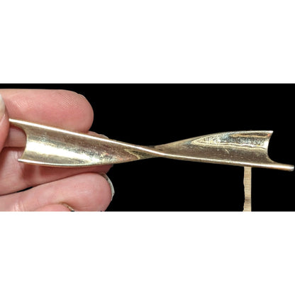 Vintage Art Deco Style Gold Tone Twist Brooch