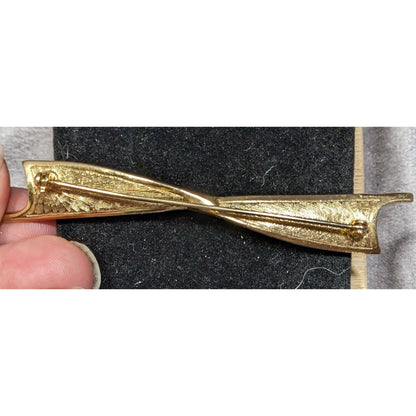 Vintage Art Deco Style Gold Tone Twist Brooch