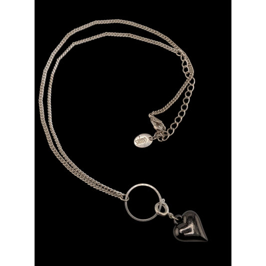 Claires Y2K Puffed Heart Pendant Necklace