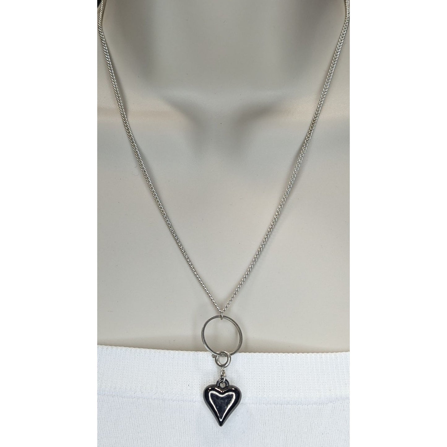 Claires Y2K Puffed Heart Pendant Necklace