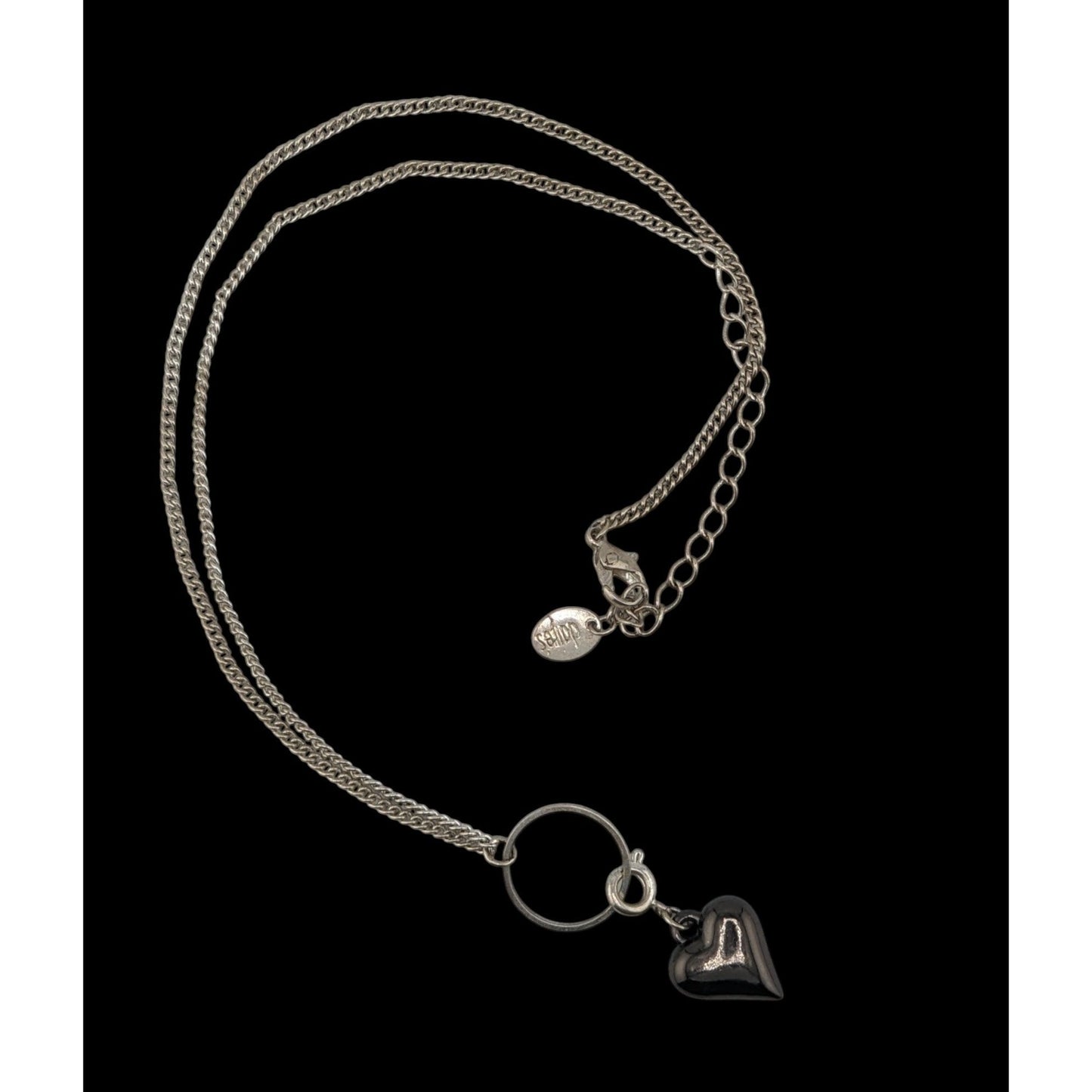 Claires Y2K Puffed Heart Pendant Necklace