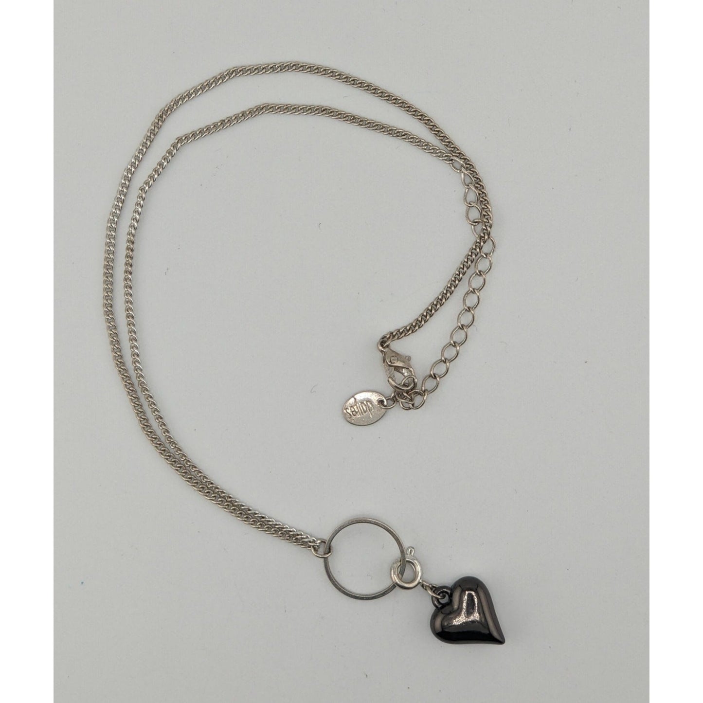 Claires Y2K Puffed Heart Pendant Necklace