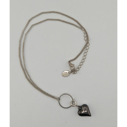 Claires Y2K Puffed Heart Pendant Necklace