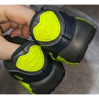 Nike Air Max 90 LTR Kids Shoes Dark Grey/Hyper Royal/Volt Size 5C
