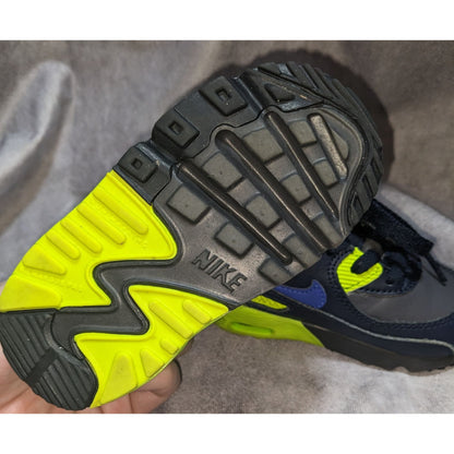 Nike Air Max 90 LTR Kids Shoes Dark Grey/Hyper Royal/Volt Size 5C