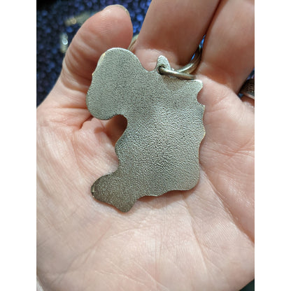 Quirky Shopaholic Silver Tone Metal Keychain