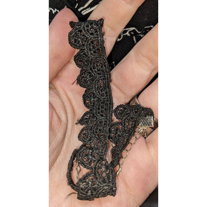 90s Goth Black Scalloped Lace Choker Necklace Dark Romantic Alt Y2K Jewelry
