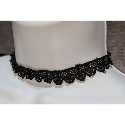 90s Goth Black Scalloped Lace Choker Necklace Dark Romantic Alt Y2K Jewelry