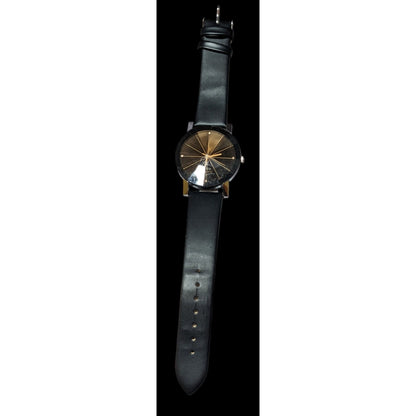 Black And Gold Prism Face Analog Wrist Watch