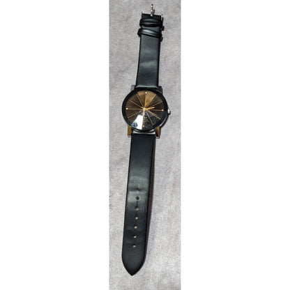 Black And Gold Prism Face Analog Wrist Watch