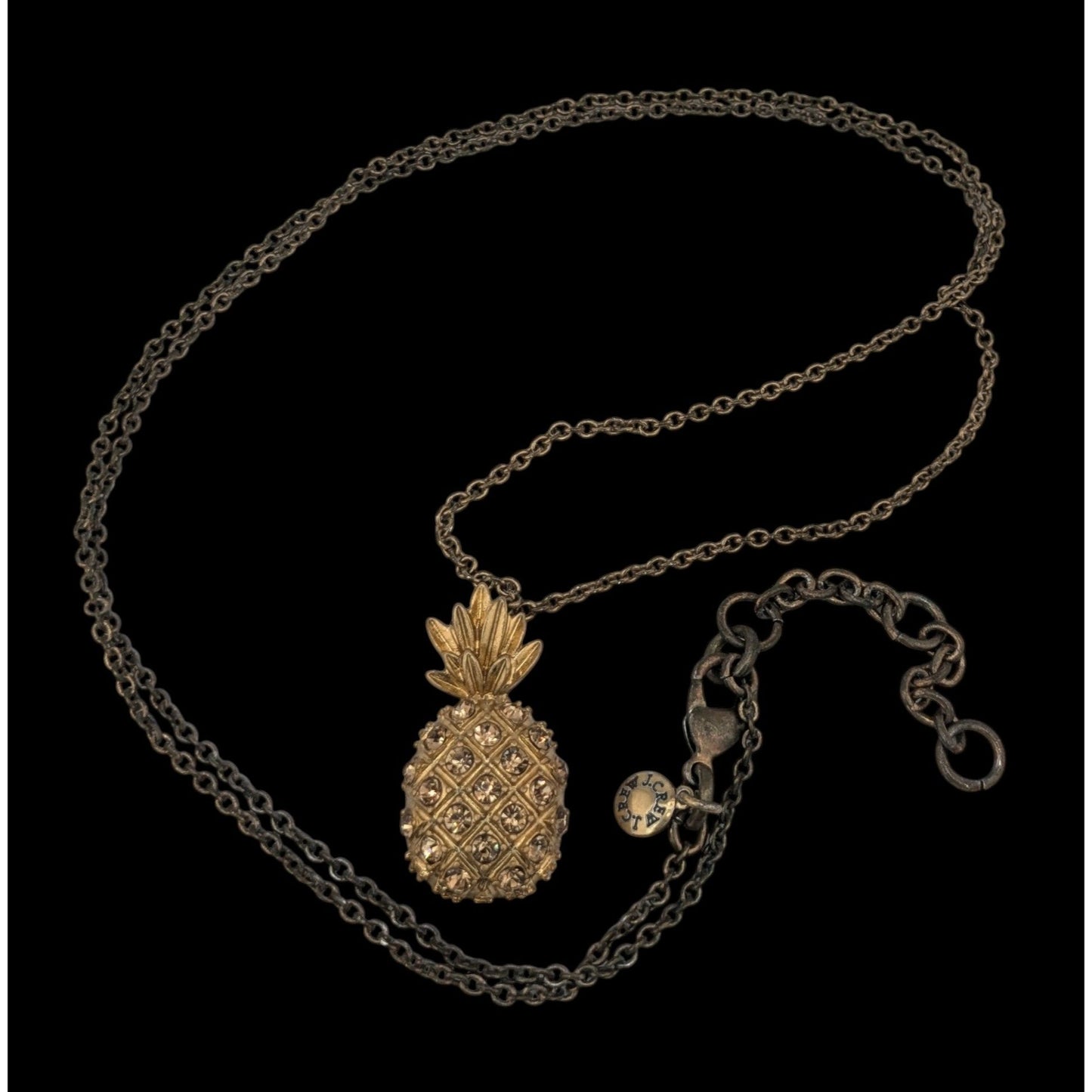Preppy Summer J. Crew Gold Pineapple Pendant Necklace