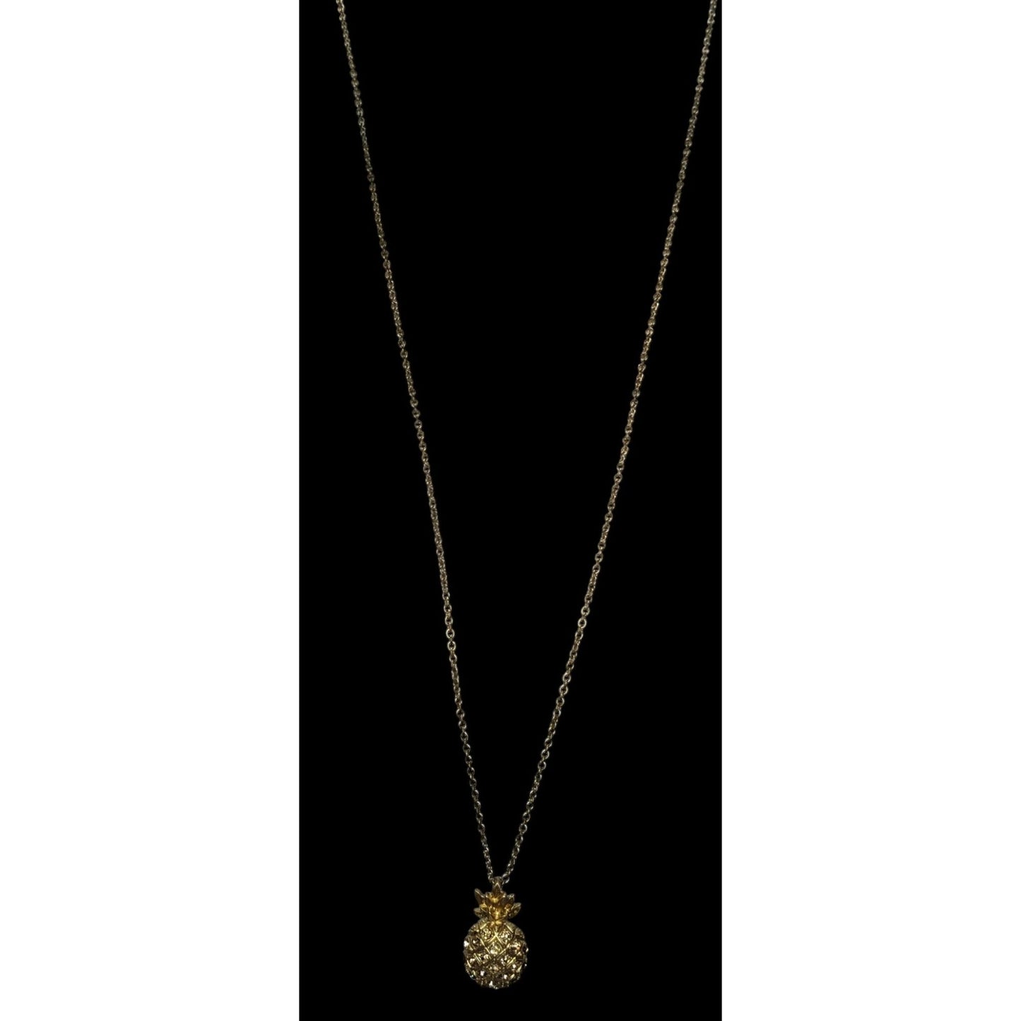 Preppy Summer J. Crew Gold Pineapple Pendant Necklace