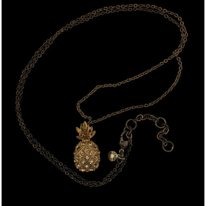 Preppy Summer J. Crew Gold Pineapple Pendant Necklace