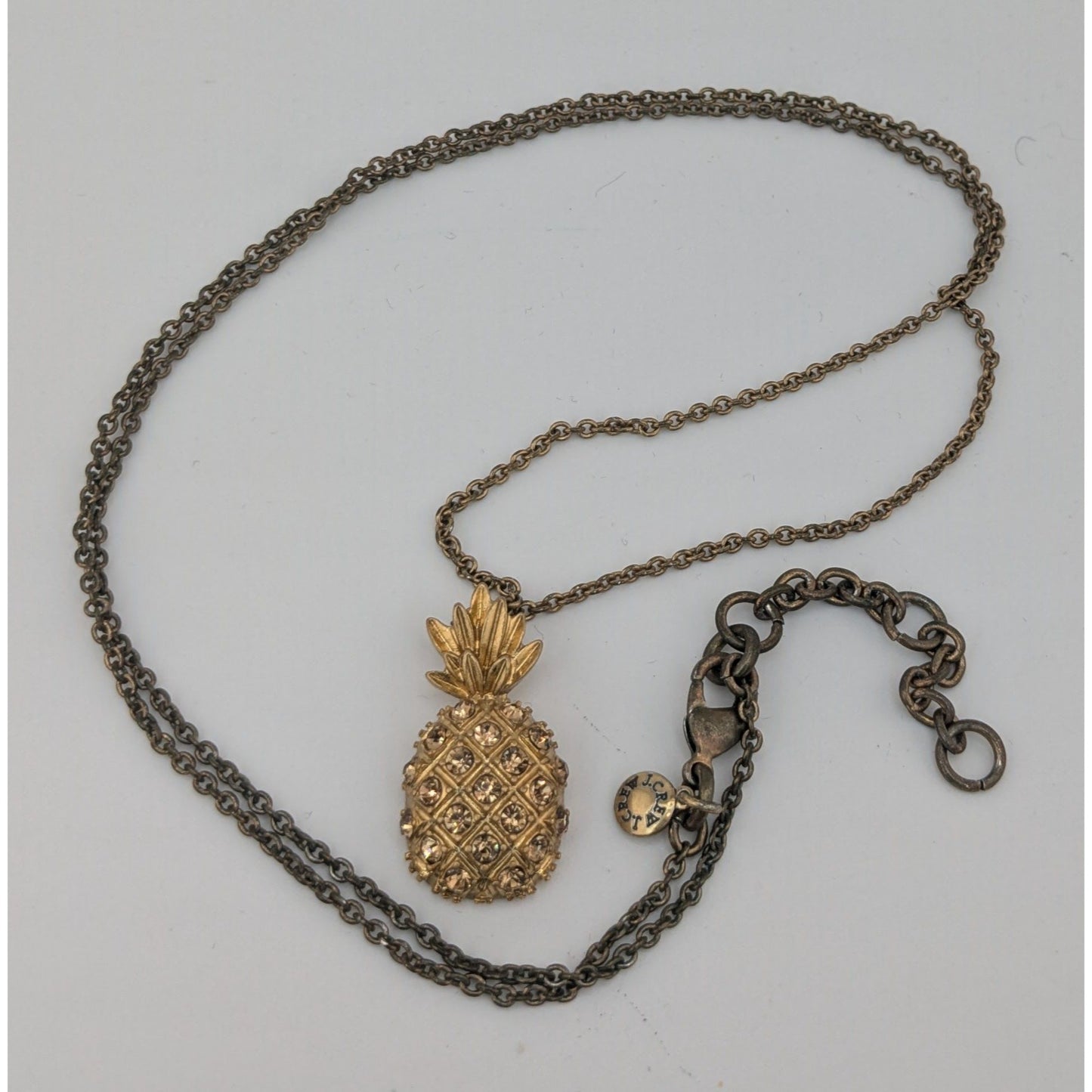 Preppy Summer J. Crew Gold Pineapple Pendant Necklace