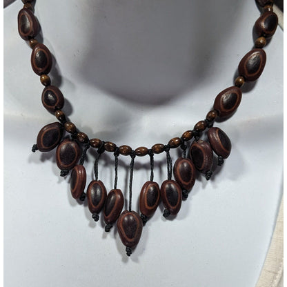 Bohemian Elephant Ear Seed Beaded Cascade Necklace