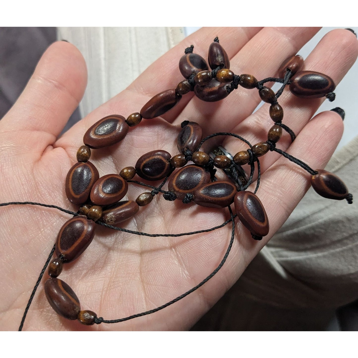 Bohemian Elephant Ear Seed Beaded Cascade Necklace
