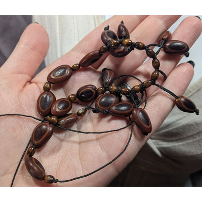 Bohemian Elephant Ear Seed Beaded Cascade Necklace