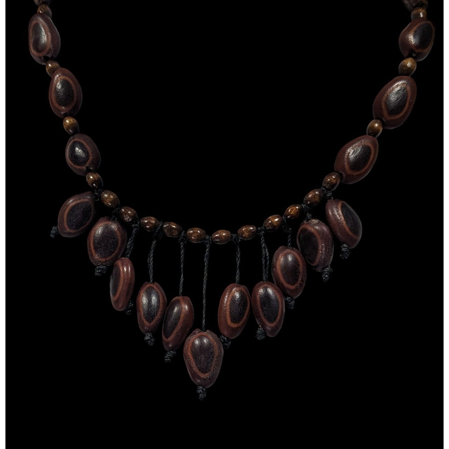 Bohemian Elephant Ear Seed Beaded Cascade Necklace