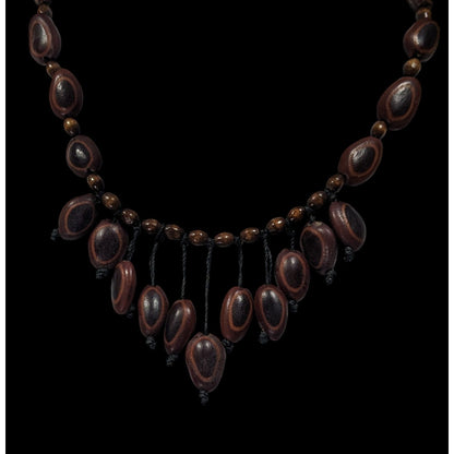 Bohemian Elephant Ear Seed Beaded Cascade Necklace